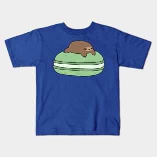 Little Sloth and Green Macaroon Kids T-Shirt